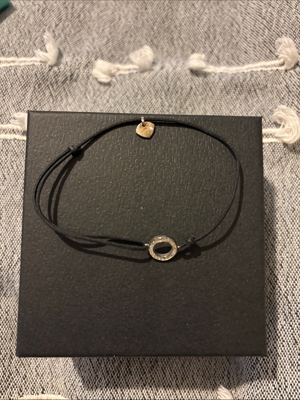 Thomas Sabo Delicate Black Cord Bracelet with Gold Circle Accent